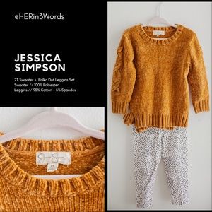 Sweater and Polka Dot Leggings Set by Jessica Simpson